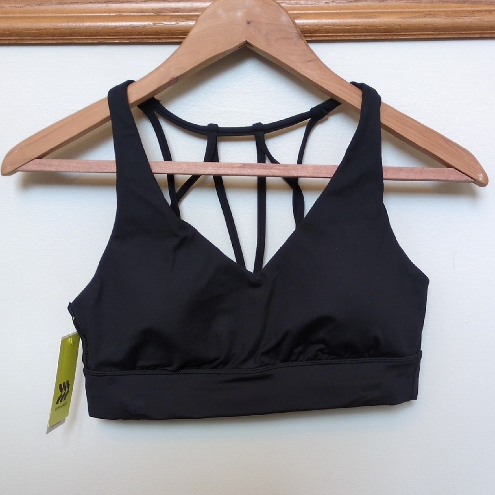 S Cage Strap Sports Bra Strappy Light Support Longline all in motion Small NEW